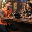 Milwaukee Leather MDM11682 Men’s Classic Orange/Beige Button-Down Cut Off Frayed Sleeveless Casual Shirt