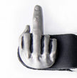 Milwaukee Leather 4-Piece Vest Extender Set - Middle Finger, Double Chrome Chains, 4-Inch-MLA6033SET