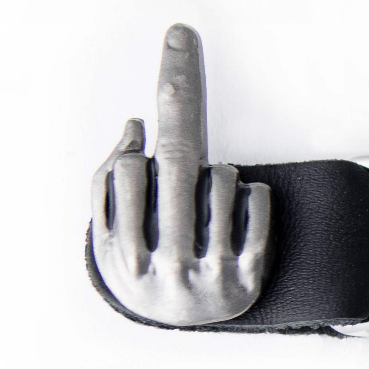 Milwaukee Leather 4-Piece Vest Extender Set - Middle Finger, Double Chrome Chains, 4-Inch-MLA6033SET