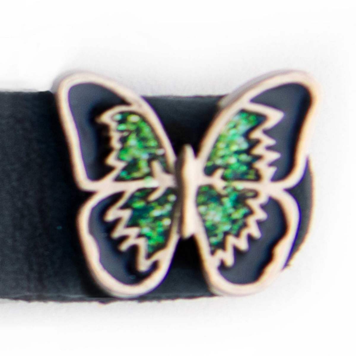 Milwaukee Leather 4-Piece Vest Extender Set - Green Butterfly, Double Chrome Chains, 4-Inch-MLA6040SET