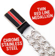 Milwaukee Leather Thin Red Line Medallion Vest Extender - Double Chrome Chains Genuine Leather 6.5" Extension 4-PCS MLA6028SET