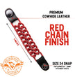 Milwaukee Leather MLA6092 Red 4 Inch 4-PCS Vest Extender Set - Double Chrome Chains w/ Genuine Leather
