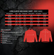 MMCC Men's Octane Long Sleeve Mechanic Shirt - Black with Red Stripe - 50-50 Cotton Poly - MMCC16002