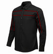 MMCC Men's Octane Long Sleeve Mechanic Shirt - Black with Red Stripe - 50-50 Cotton Poly - MMCC16002