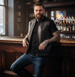 Milwaukee Motorcycle Clothing Co. Men's Rocker Black Leather Premium Club Style Riders Vest MMC30002