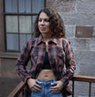 Milwaukee Leather MNG21607 Women's Casual Red and Black Long Sleeve Cotton Casual Flannel Shirt