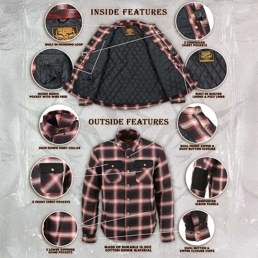 Milwaukee Leather Men’s Heavy Duty Mechanic Work Flannel Shirt, MPM1637