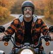 Milwaukee Leather Men’s Titans Orange & Black Plaid Hooded Riding Shirt w/ CE Armor & Aramid Fiber Panels - MPM1642