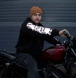 MMCC Men’s Bare Bones Hoodie - Reflective Skull Graphics Front & Back, Full Zip, 100 % Cotton - MPM1680