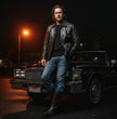 Milwaukee Leather SFM1820 Men's Classic 'JD' Black Lambskin Leather Jacket with Zipper Closure