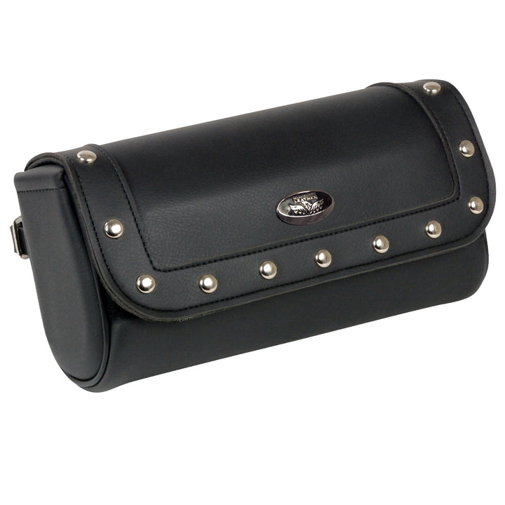 Milwaukee Leather SH614 Black PVC Large Riveted Motorcycle Tool Bag