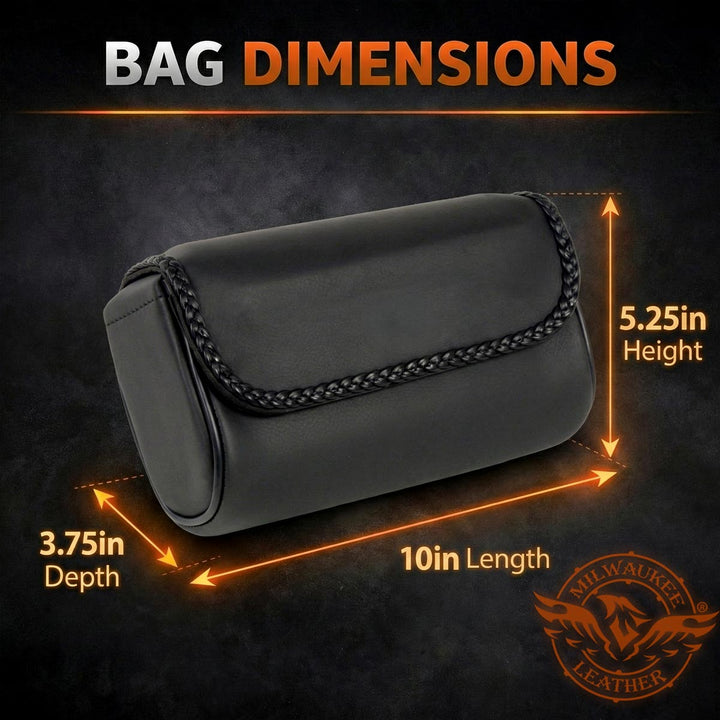 Milwaukee Performance SH627B01 Black PVC Small Braided Motorcycle Tool Bag with Self FastenerClosure