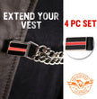 Milwaukee Leather Thin Red Line Medallion Vest Extender - Double Chrome Chains Genuine Leather 6.5" Extension 4-PCS MLA6028SET