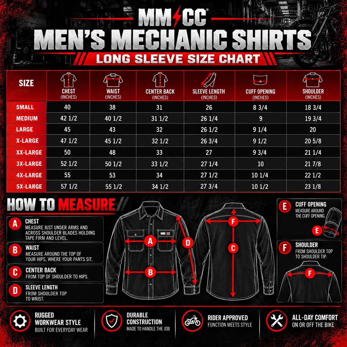 Milwaukee Motorcycle Clothing Co. Men's Mechanic Shirt, MMC16156