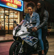Milwaukee Leather Men's Black Leather Sporty Crossover Scooter Motorcycle Jacket w/ Reflective Piping - LKM1725