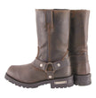 Milwaukee Leather Men's Classic 11-Inch Dark Brown Leather Harness Square Toe Motorcycle Boots MBM9062