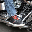 Milwaukee Leather MBM9102 Men's Black Leather with Red Shoe Lace Reinforced Street Riding Shoes w/ Ankle Support