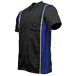 Milwaukee Motorcycle Clothing Co. Men’s Blk/Blue Mechanic Work Shirt – w / Reflective Strip, Rider‑Built MDM11609