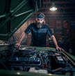 Milwaukee Leather MDM11672 Men’s Grey-Black Mechanic Work Shirt w/ Reflective Strip - Heavy-Duty Button-Up