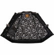 Milwaukee Leather MDM3035 Men’s Wrecker Club Vest – Black Denim & Leather, Diamond Quilt, White Stitch