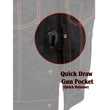 Milwaukee Leather MDM3037 Men’s Wrecker Club Vest – Black Denim & Leather, Diamond Quilt, Orange Stitch