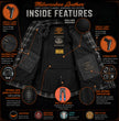 Milwaukee Leather MPM1636 Men’s Armored Riding Flannel – Full Aramid Fiber Lined, CE Shoulder/Elbow Armor