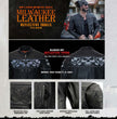 Milwaukee Leather MLM1500 Men's Crossover Black Leather Scooter Jacket with Reflective Skulls