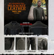 Milwaukee Leather MLM1536 Mens Vintage Distressed Grey Leather Scooter Style Motorcycle Jacket - Reflective Piping
