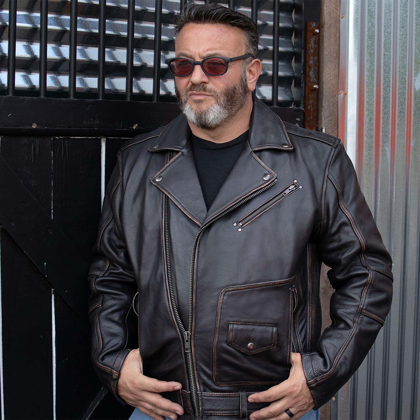 Milwaukee Motorcycle Clothing Co. Men's Brown Leather Jacket, MMC10005