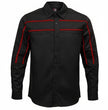 MMCC Men's Octane Long Sleeve Mechanic Shirt - Black with Red Stripe - 50-50 Cotton Poly - MMCC16002