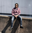 Milwaukee Leather MNG11638 Men's Red and Blue with White Long Sleeve Cotton Flannel Shirt