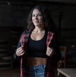 Milwaukee Leather MNG21602 Women's Casual Black and Red Long Sleeve Cotton Flannel Shirt with Hoodie