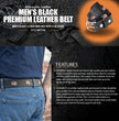 Milwaukee Leather Men's Black Frontier Star Leather Belt, MP7135