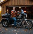 Milwaukee Leather Men’s Titans Orange & Black Plaid Hooded Riding Shirt w/ CE Armor & Aramid Fiber Panels - MPM1642