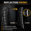 Milwaukee Leather Men’s Two-Tone CE Armored Flannel - Solid Front / Plaid Back - Reinforced w/ Aramid Fibers - MPM1670