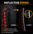 Milwaukee Leather Men’s Two-Tone CE Armored Flannel - Solid Front / Plaid Back - Reinforced w/ Aramid Fibers - MPM1671