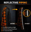 Milwaukee Leather Men’s Two-Tone CE Armored Flannel - Solid Front / Plaid Back - Reinforced w/ Aramid Fibers - MPM1672