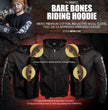 Milwaukee Leather Men's Bare Bones Black Reflective CE Armored Riding Hoodie, Shoulder and Elbow Armor - MPM1797