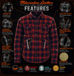 Milwaukee Leather MPM1622 Men's Black CE Armored Denim Long Sleeve Shirt Reinforced w/ Aramid Fibers