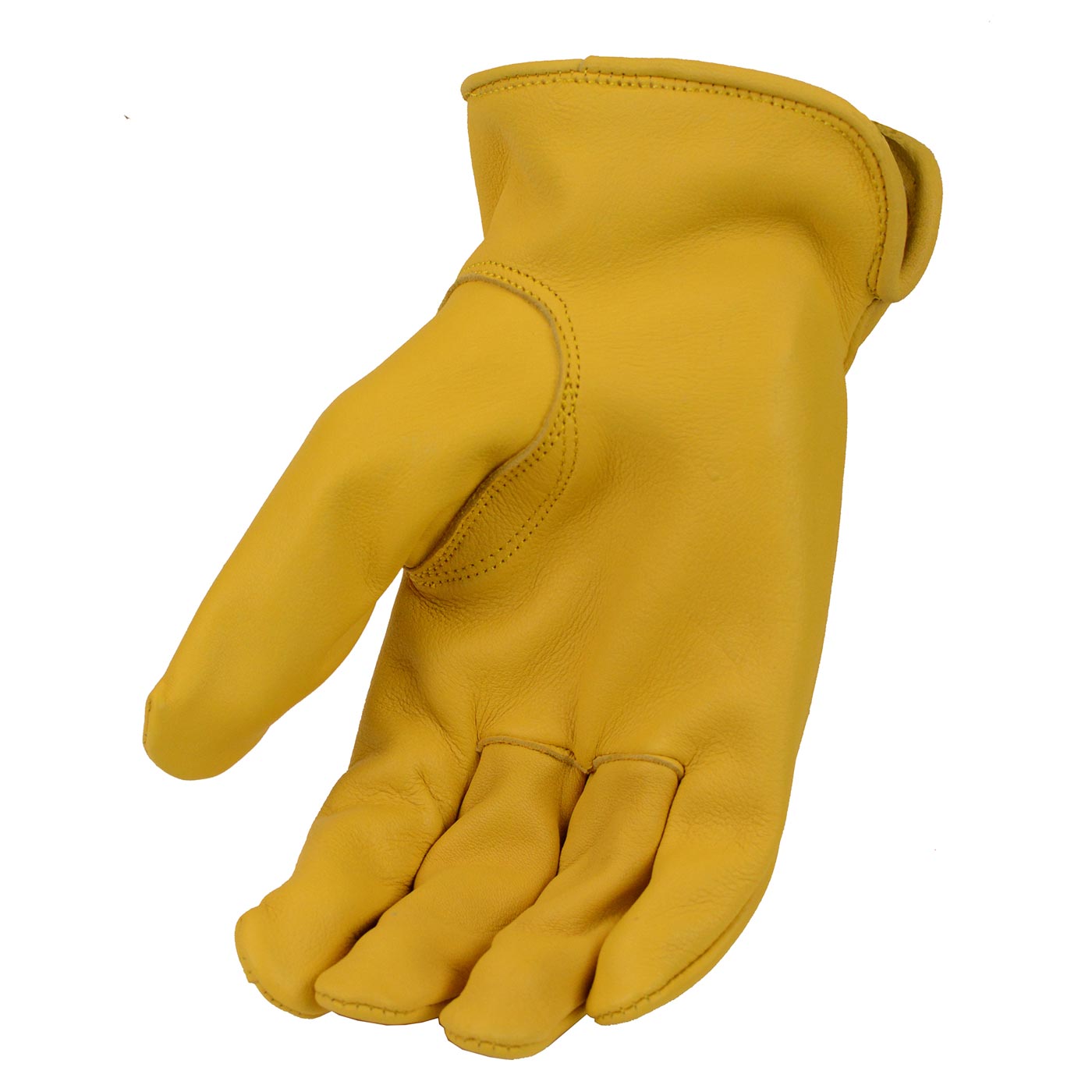 Milwaukee Leather Men's Deerskin Leather Gloves - Yellow, Unlined, Elastic Wrist - MG7544