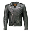 Milwaukee Leather Men's Classic Black Leather Motorcycle Jacket, LKM1703