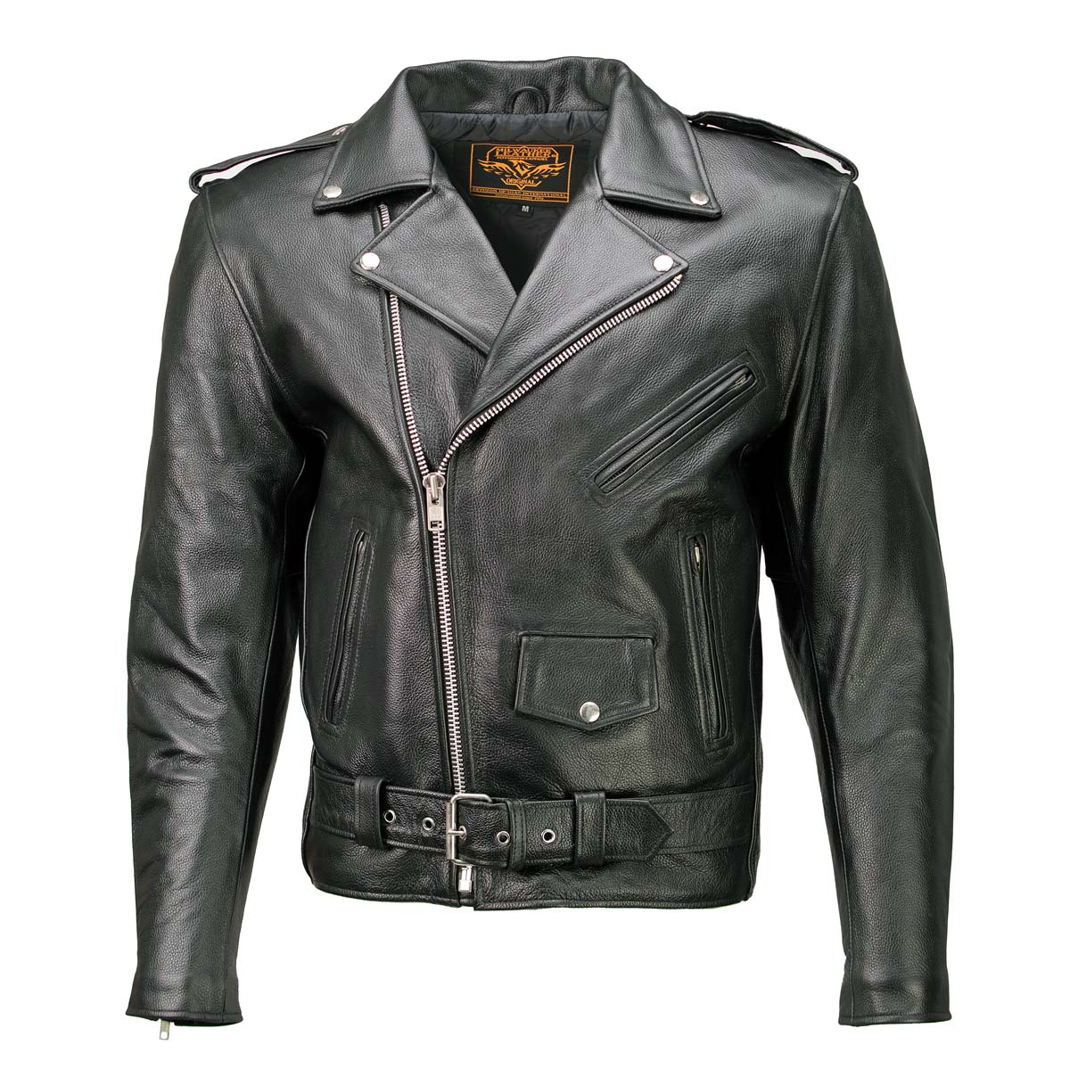 Milwaukee Leather Men's Classic Black Leather Motorcycle Jacket, LKM1703