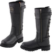 Milwaukee Leather MBL9385 Women's Black Leather 15-Inch Calf Laced Motorcycle Riding Boots with Side Zipper