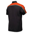 Milwaukee Motorcycle Clothing Co. Men’s Blk/Orange Mechanic Work Shirt – w / Reflective Strip, Rider‑Built MDM11603