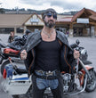 Milwaukee Leather MLM1500 Men's Crossover Black Leather Scooter Jacket with Reflective Skulls