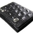 Milwaukee Leather Black Leather Crocodile-Stamped Tri-Fold Wallet, MLW7842