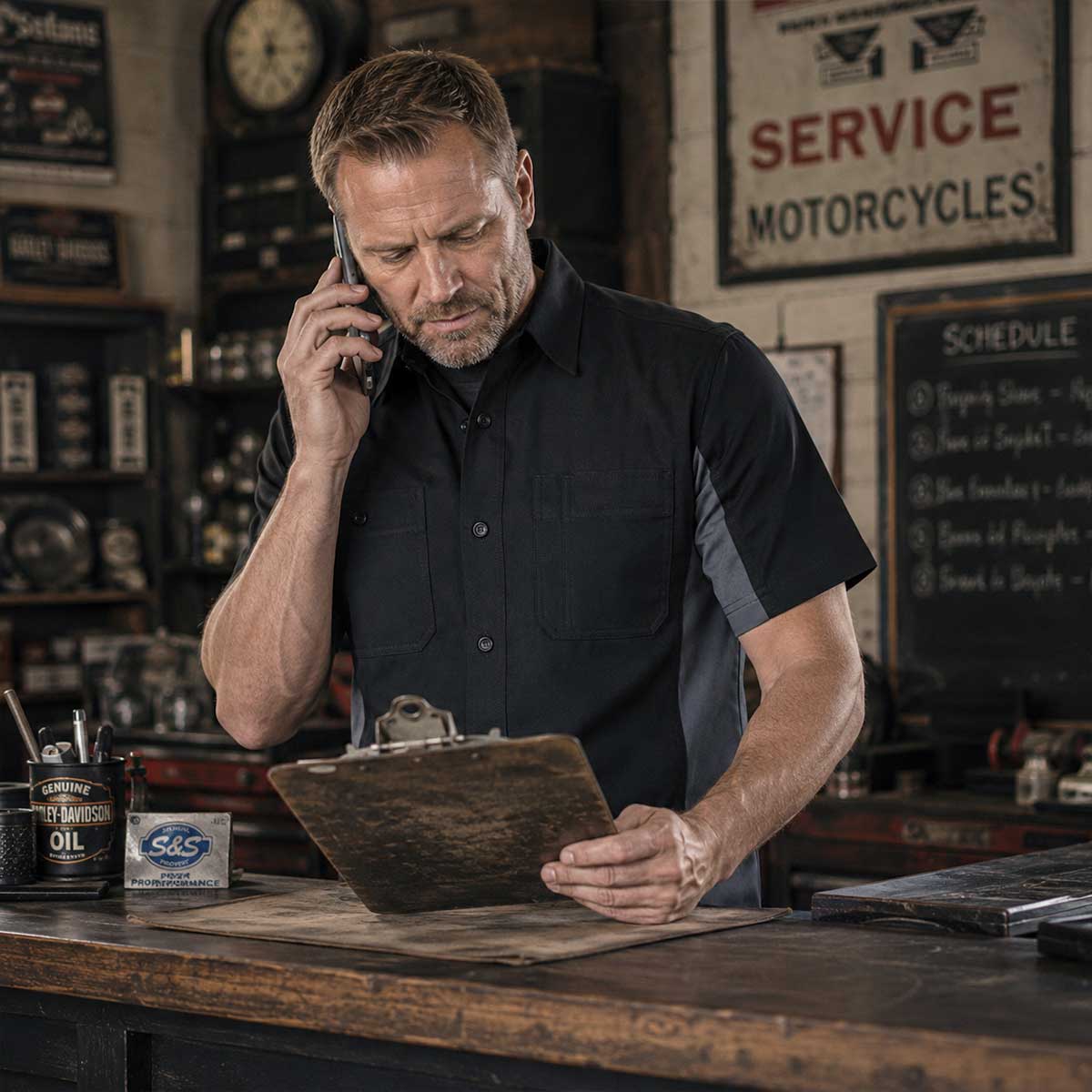 Milwaukee Motorcycle Clothing Co. Men's Mechanic Shirt, MMC16013