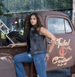 Milwaukee Motorcycle Clothing Co. Women's Girls-Club Black Leather Scooter Style Vest w/ Mandarin Collar MMC40005