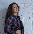 Milwaukee Leather MNG21604 Women's Casual Black with Pink Long Sleeve Casual Cotton Flannel Shirt