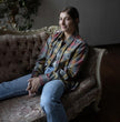 Milwaukee Leather MNG21614 Women's Gray and Red with Yellow Long Sleeve Cotton Flannel Shirt